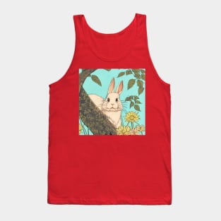 Florida White Beautiful Rabbit Bunny in the Woods Tank Top